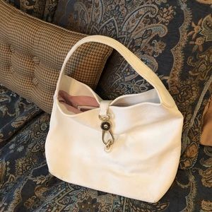 Dooney and Bourke white leather hobo bag